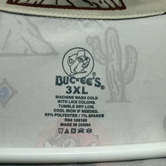 Buc-ees Mens Desert Cactus Print Short Sleeve Button Up Camper Shirt 3XL - Picture 2 of 12